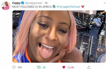 DJ cuppy naked as she accidentally gone nude