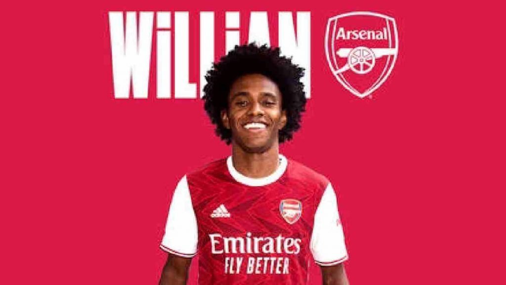 Willian signs for Arsenal and he is wearing the gunners new kit