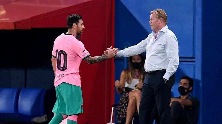 Lionel Messi and Koeman