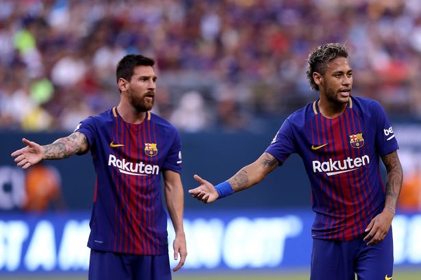 Messi with Neymar