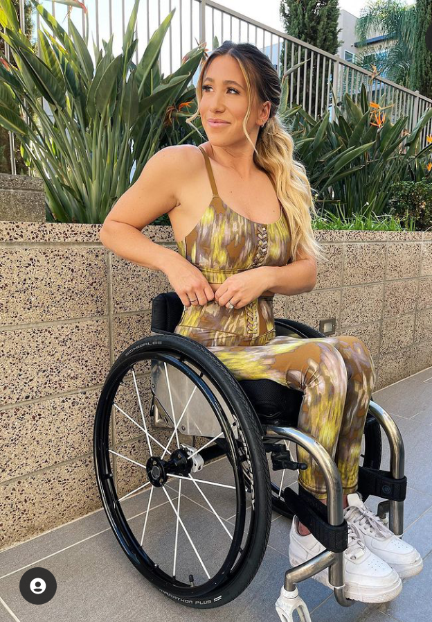 Paralyzed bride in her wheelchair