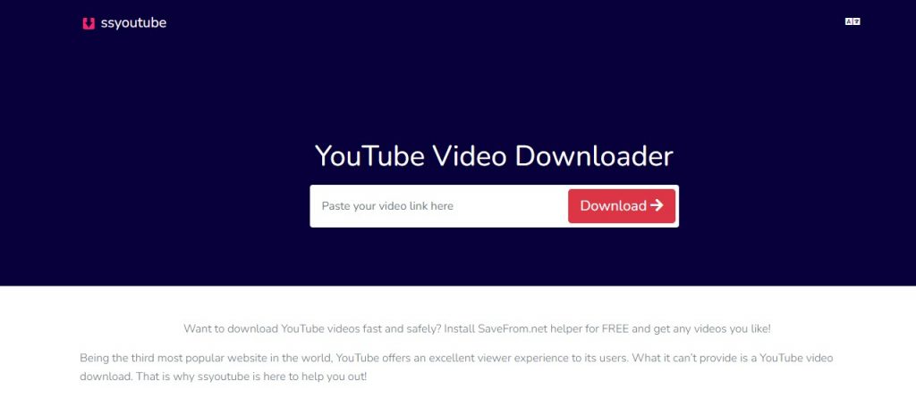 Download YouTube videos with SSYouTube
