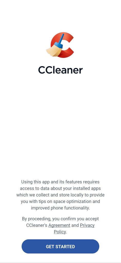CCleaner start screen
