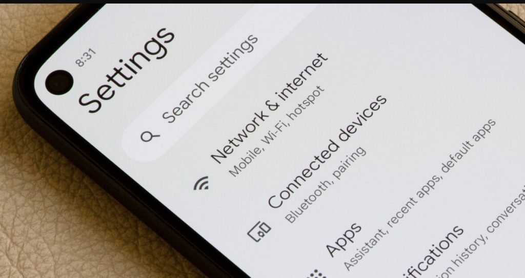 Image of a smartphone displaying settings - How to clear cache on android